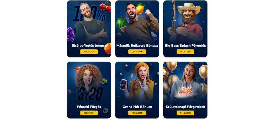 Grand Casino online kaszin&oacute; b&oacute;nuszok aj&aacute;nlatok, befizet&eacute;si b&oacute;nuszok, ingyenes p&ouml;rget&eacute;sek &eacute;s prom&oacute;ci&oacute;k k&uuml;l&ouml;nb&ouml;ző alkalmakra, egyedi grafik&aacute;kkal