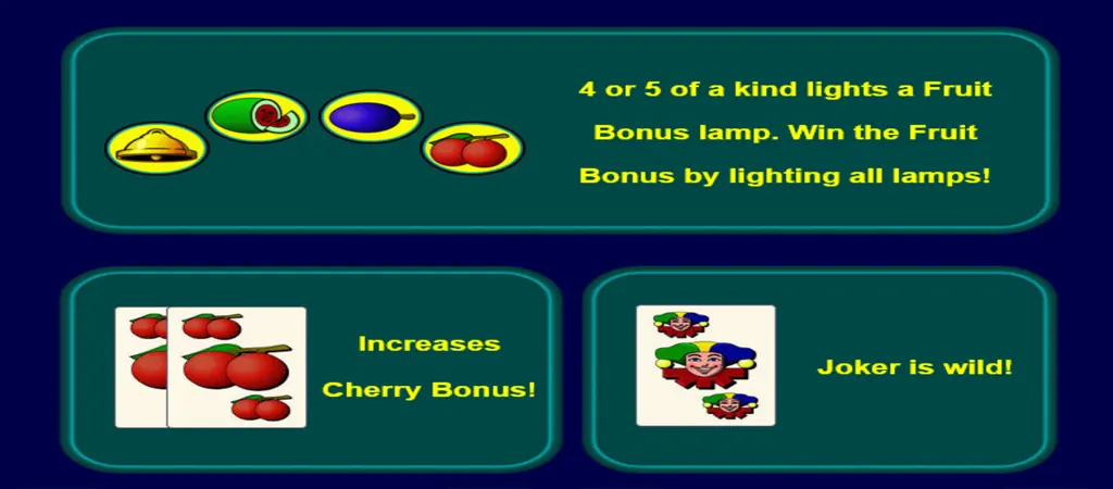 Fruit Poker online nyerőgép szimbólumok és bónusz funkciók bemutatása