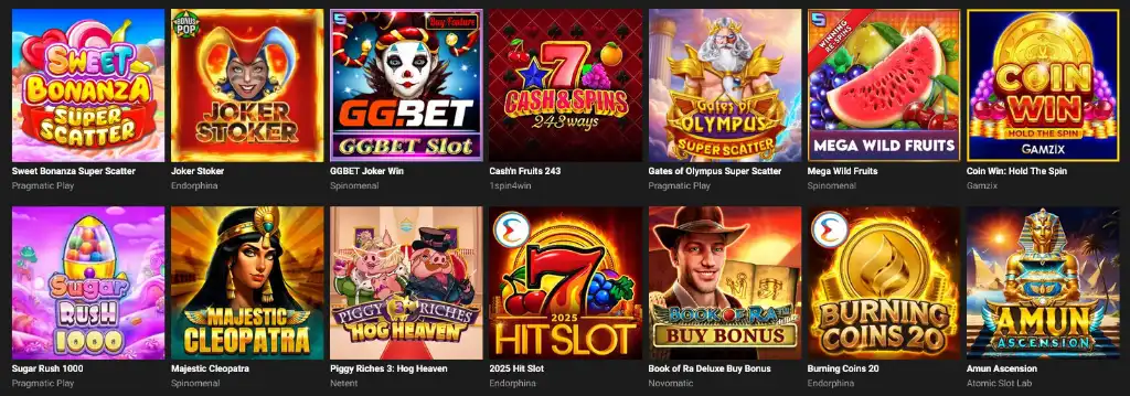 GGbet casino nyerőgépek és slot játékok magyar játékosok számára