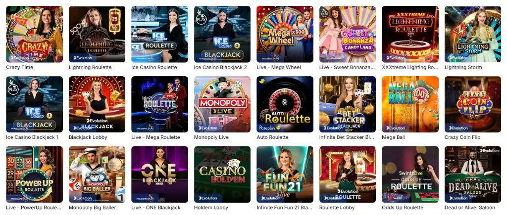 Ice Casino élő kaszinó játékok, rulett, blackjack, póker és showműsorok magyar játékosoknak