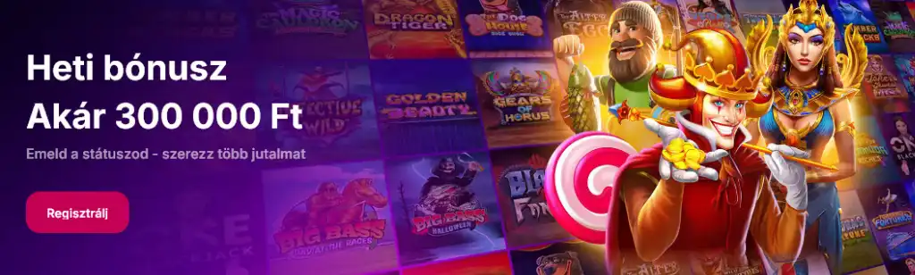 Heti kaszinó bónusz akár 300 000 Ft értékben az NVCasino oldalán