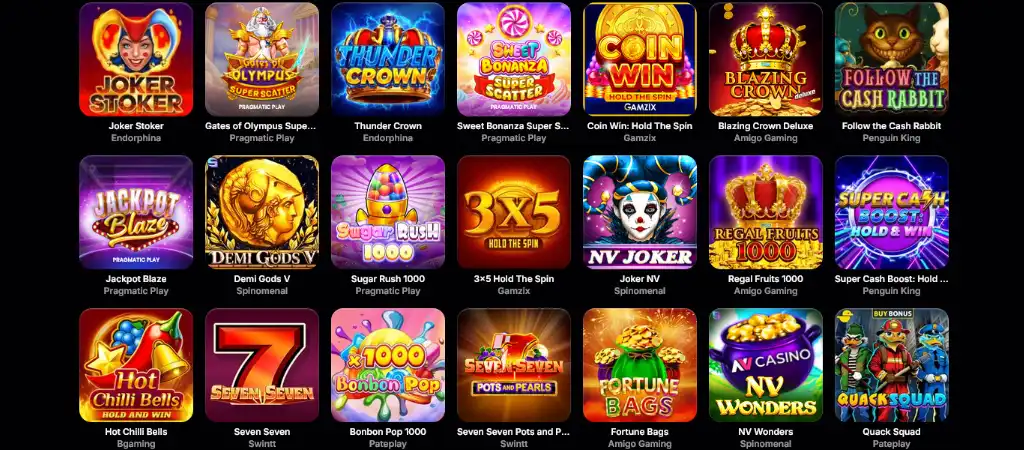 NVCasino népszerű online nyerőgépek, klasszikus és modern slot játékok magyar játékosoknak