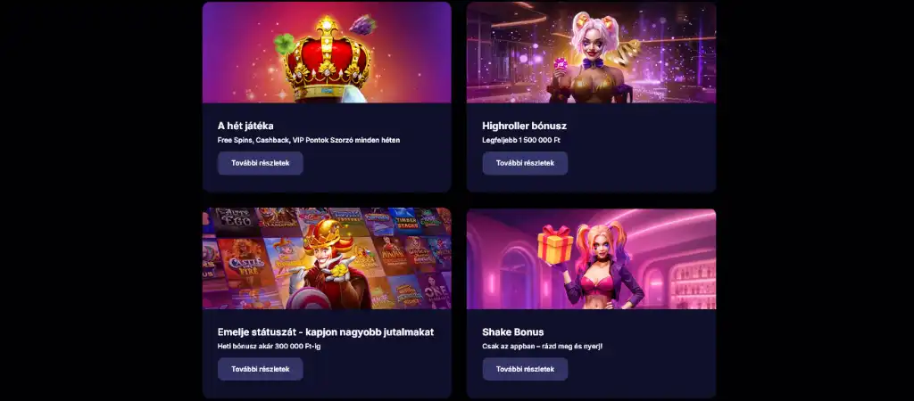 Online kaszinó bónuszok és VIP jutalmak magyar játékosoknak NVCasino oldalán