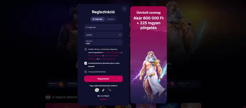 Üdvözlő bónusz csomag magyar játékosoknak az NVCasino online kaszinóban