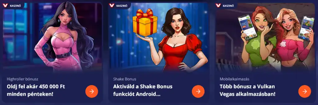 Vulkan Vegas online kaszinó bónuszok magyar játékosoknak, highroller ajánlatok és hűségjutalmak
