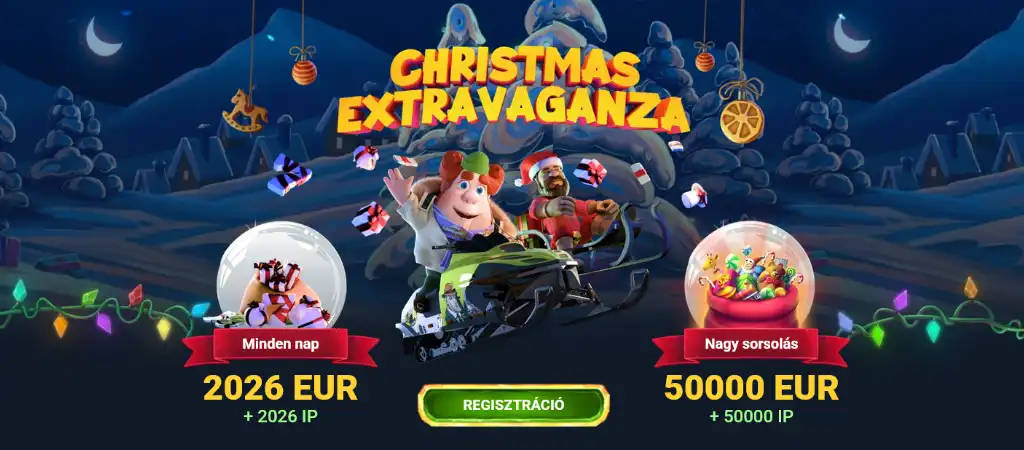 20bet online kaszinó karácsonyi sorsolást bemutató grafika nagy nyereményekkel és ünnepi illusztrációval